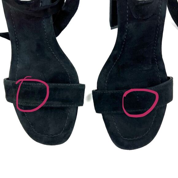 NEW Steve Madden Black Cosmic Suede Wrap Heels 7.5 - Picture 7 of 9